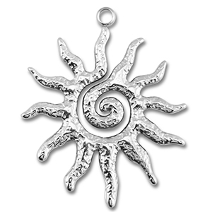 Stainless Steel Charms Sun Silver Silver Approx 39X33Mm 27Mm