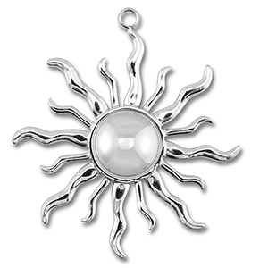 Stainless Steel Charms Sun Silver Silver Approx 43X40Mm 27Mm