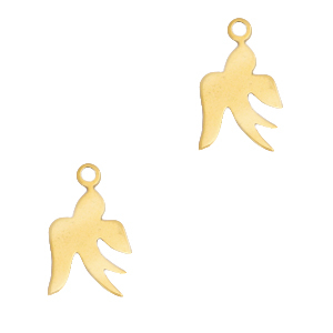 Stainless Steel Charms Swallow Gold Gold Approx 12X7Mm 14Mm