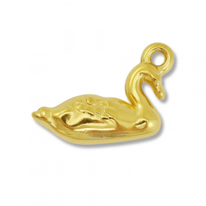 Stainless Steel Charms Swan Gold Gold Approx 15X18Mm 17Mm