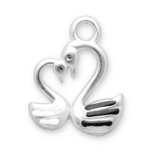 Stainless Steel Charms Swan Silver Black White Silver Black White Approx 17X14Mm 22Mm
