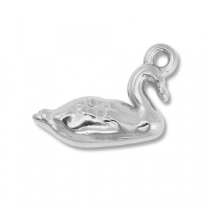 Stainless Steel Charms Swan Silver Silver Approx 15X18Mm 17Mm