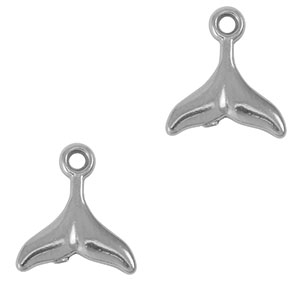 Stainless Steel Charms Tail Fin Silver Silver Approx 12X11Mm 14Mm