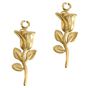 Stainless Steel Charms Tulip Gold Gold Approx 25X9Mm 19Mm
