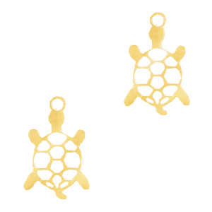Stainless Steel Charms Turtle Gold Gold Approx 13X8Mm 15Mm