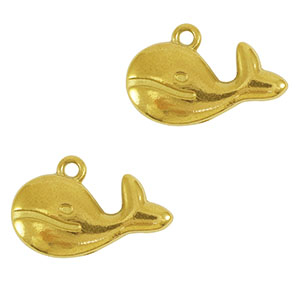 Stainless Steel Charms Whale Gold Gold Approx 12X19Mm 14Mm