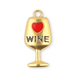 Stainless Steel Charms Wine Glass Gold Red Gold Red Approx 18X85Mm 16Mm