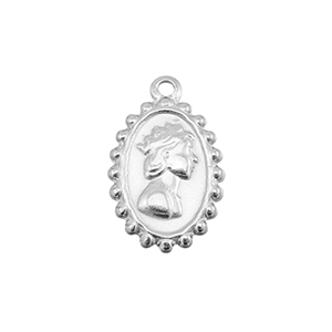 Stainless Steel Charms Woman With Crown Silver Silver Approx 215X135Mm 18M