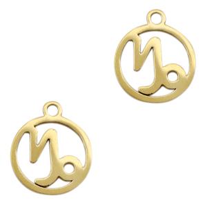 Stainless Steel Charms Zodiac Sign Capricorn Gold Gold Approx 13X11Mm 15Mm