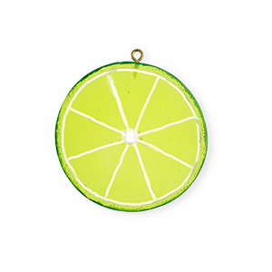 Statement charms slice of lime Lime Green-Green-White
